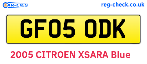 GF05ODK are the vehicle registration plates.