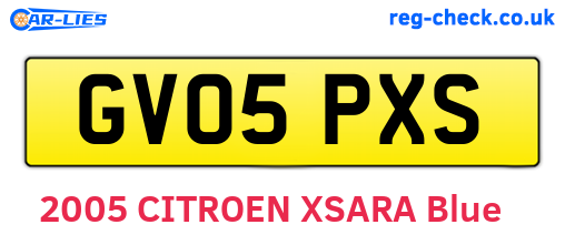 GV05PXS are the vehicle registration plates.