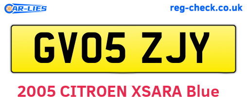 GV05ZJY are the vehicle registration plates.