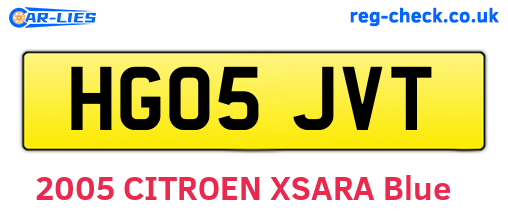HG05JVT are the vehicle registration plates.