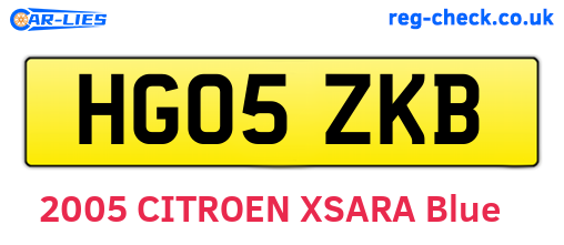 HG05ZKB are the vehicle registration plates.