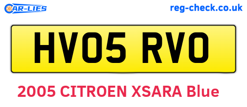 HV05RVO are the vehicle registration plates.