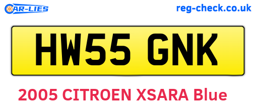 HW55GNK are the vehicle registration plates.