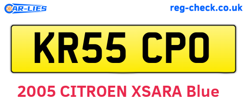 KR55CPO are the vehicle registration plates.