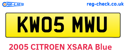 KW05MWU are the vehicle registration plates.