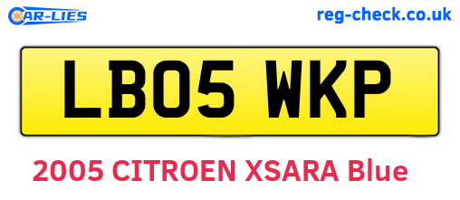 LB05WKP are the vehicle registration plates.