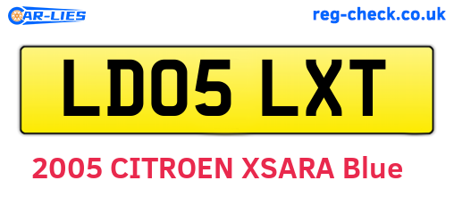 LD05LXT are the vehicle registration plates.