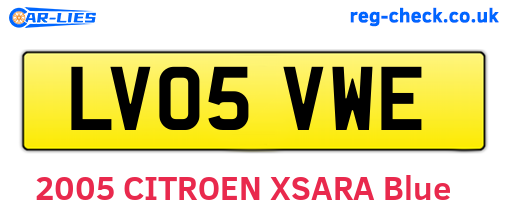 LV05VWE are the vehicle registration plates.