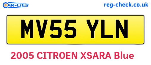 MV55YLN are the vehicle registration plates.