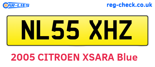 NL55XHZ are the vehicle registration plates.