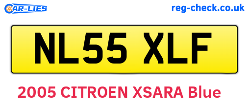 NL55XLF are the vehicle registration plates.