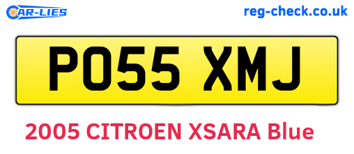 PO55XMJ are the vehicle registration plates.