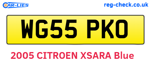 WG55PKO are the vehicle registration plates.