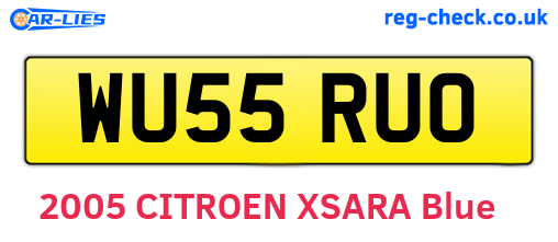 WU55RUO are the vehicle registration plates.