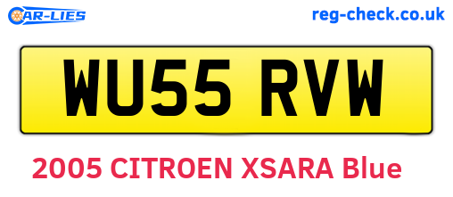 WU55RVW are the vehicle registration plates.