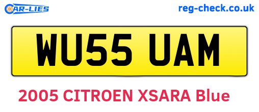 WU55UAM are the vehicle registration plates.