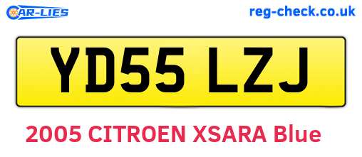 YD55LZJ are the vehicle registration plates.