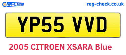 YP55VVD are the vehicle registration plates.