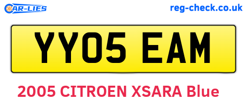 YY05EAM are the vehicle registration plates.