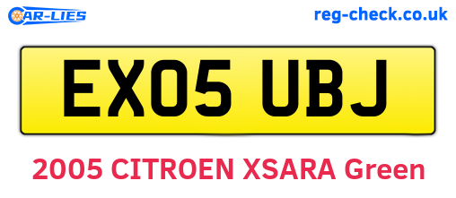 EX05UBJ are the vehicle registration plates.