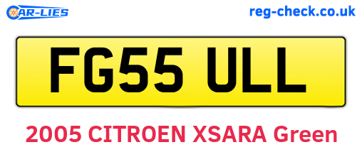 FG55ULL are the vehicle registration plates.