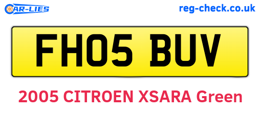 FH05BUV are the vehicle registration plates.