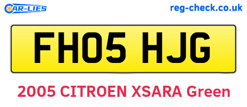 FH05HJG are the vehicle registration plates.