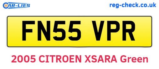 FN55VPR are the vehicle registration plates.