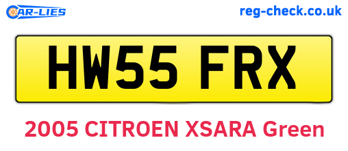 HW55FRX are the vehicle registration plates.