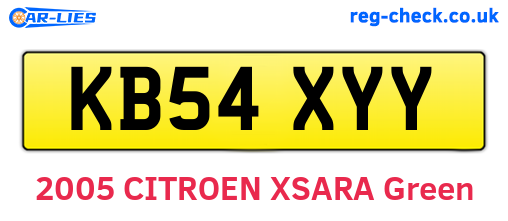KB54XYY are the vehicle registration plates.