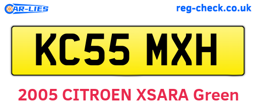 KC55MXH are the vehicle registration plates.