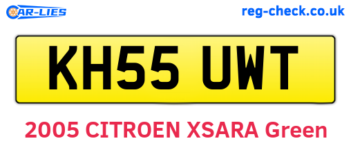 KH55UWT are the vehicle registration plates.