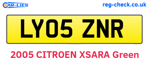 LY05ZNR are the vehicle registration plates.