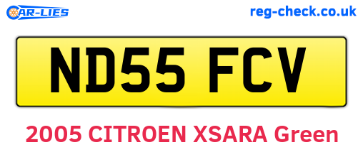 ND55FCV are the vehicle registration plates.