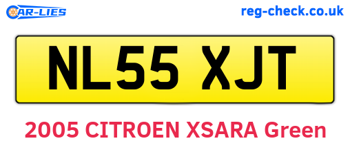 NL55XJT are the vehicle registration plates.