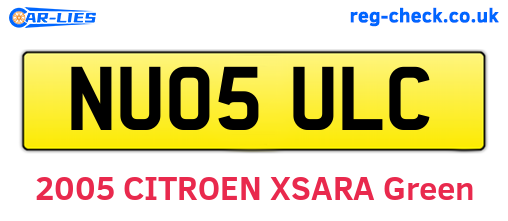 NU05ULC are the vehicle registration plates.