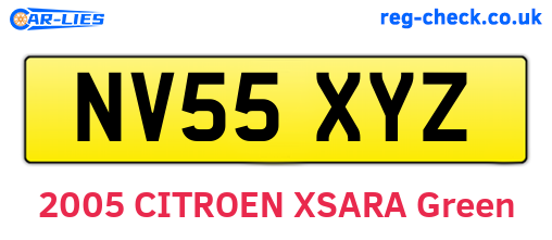 NV55XYZ are the vehicle registration plates.