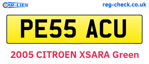 PE55ACU are the vehicle registration plates.