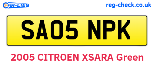 SA05NPK are the vehicle registration plates.