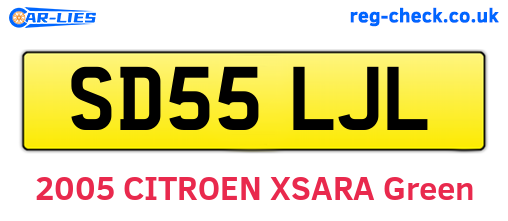 SD55LJL are the vehicle registration plates.
