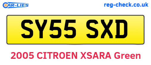 SY55SXD are the vehicle registration plates.