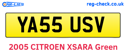 YA55USV are the vehicle registration plates.