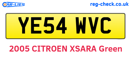 YE54WVC are the vehicle registration plates.