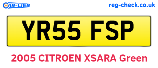 YR55FSP are the vehicle registration plates.