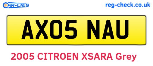 AX05NAU are the vehicle registration plates.