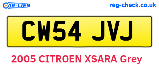 CW54JVJ are the vehicle registration plates.