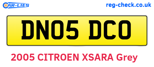 DN05DCO are the vehicle registration plates.