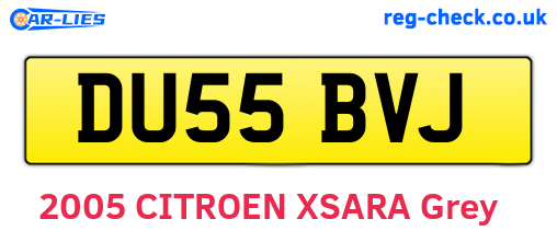 DU55BVJ are the vehicle registration plates.