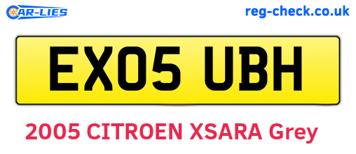EX05UBH are the vehicle registration plates.