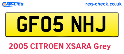 GF05NHJ are the vehicle registration plates.